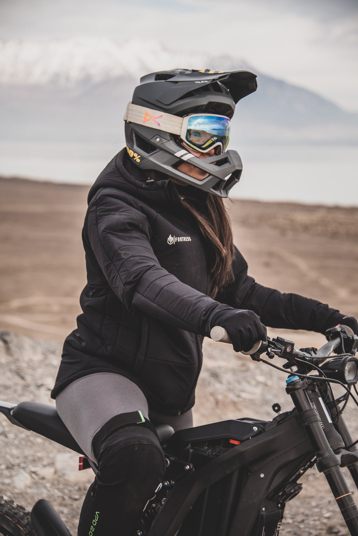 Cold-weather apparel in a winter landscape